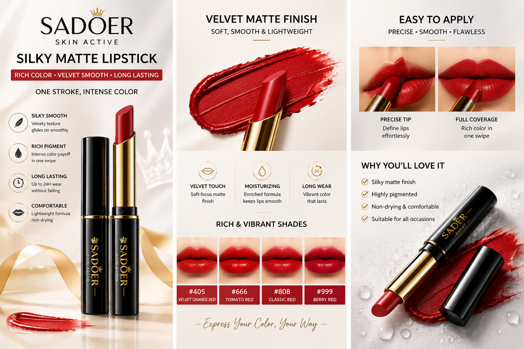 Sadoer Silky Smooth Velvet Matte Lipstick