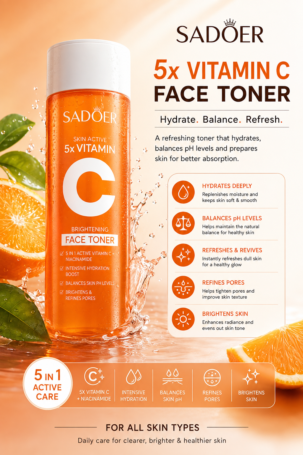 Sadoer Vitamin C Brightening Face Toner