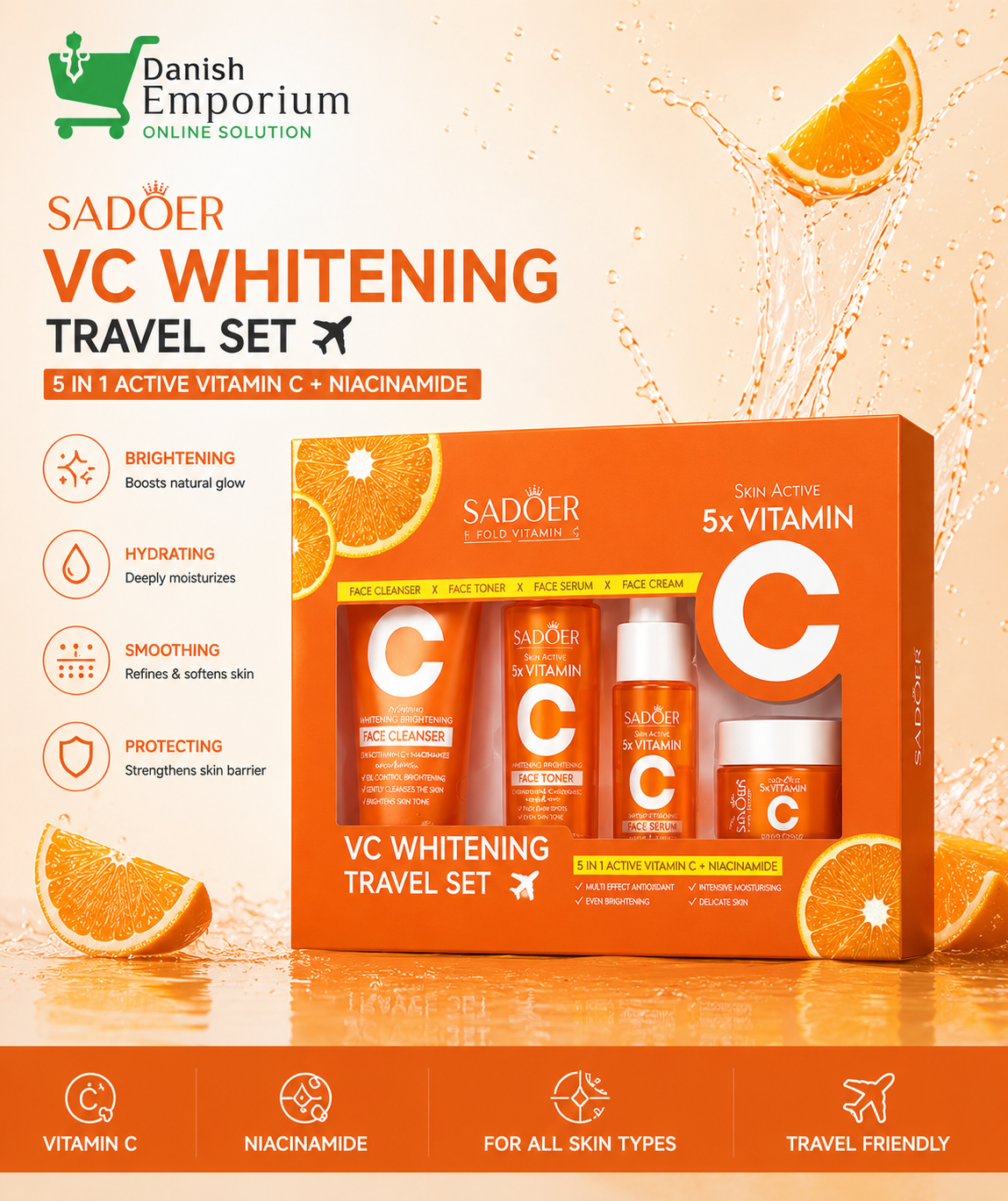 Sadoer Vitamin C + Niacinmide Glow Set