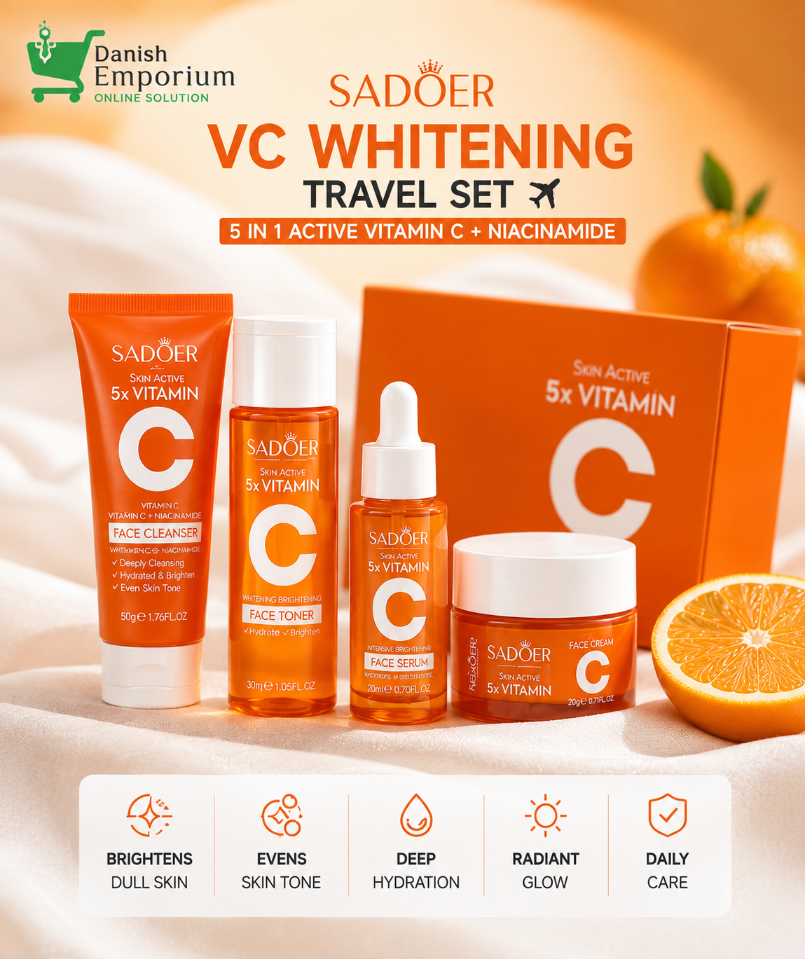 Sadoer Vitamin C + Niacinmide Glow Set
