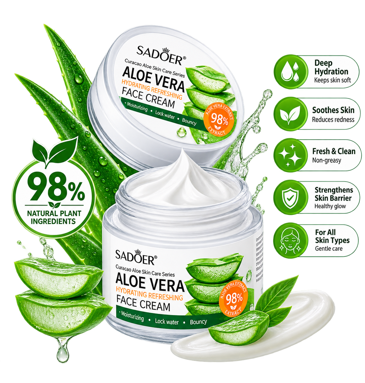 Sadoer Aloe Vera Hydrating Refreshing Face Cream