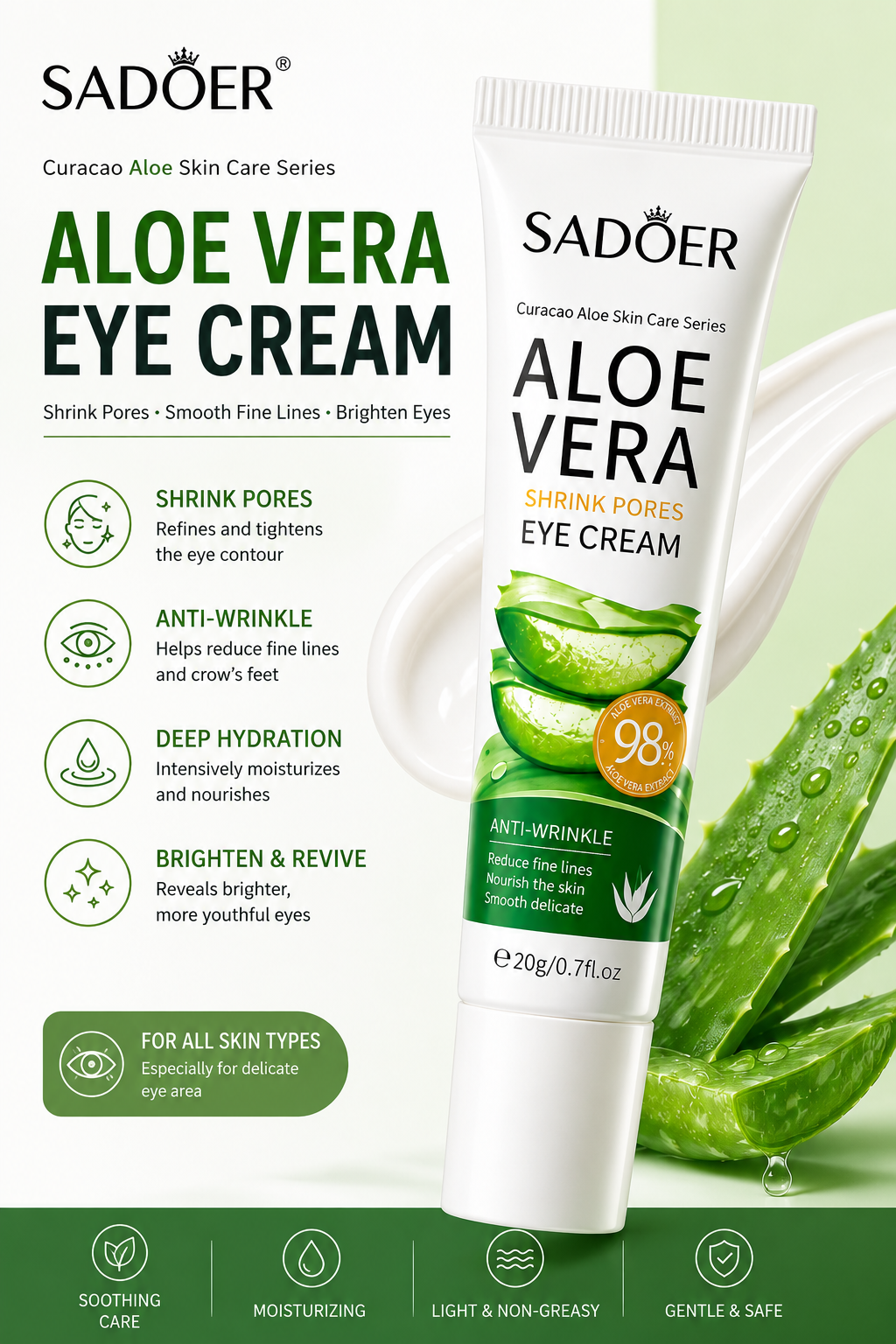 Sadoer Aloe Vera Anti-Wrinkle Eye Cream