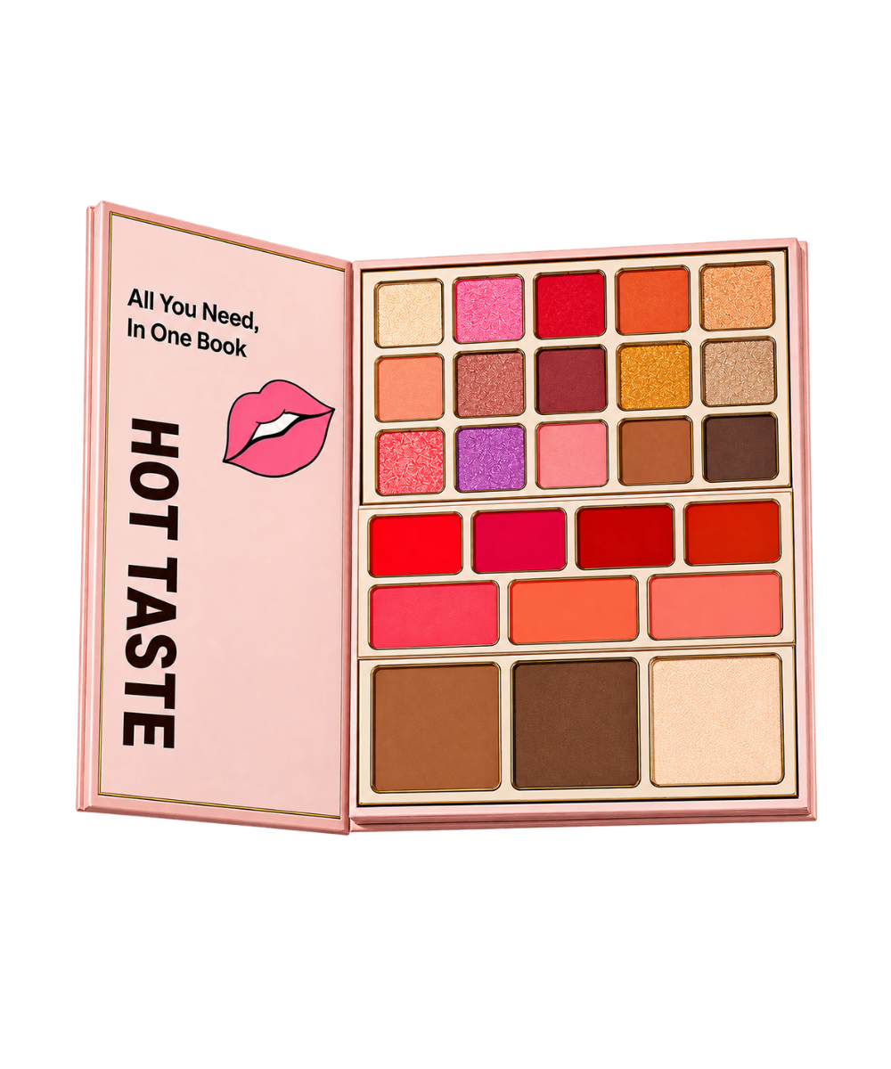 Hot Taste 5 in 1 Makeup Book Pallete - Eyeshadow, Lip Color, Blush & Contour Book